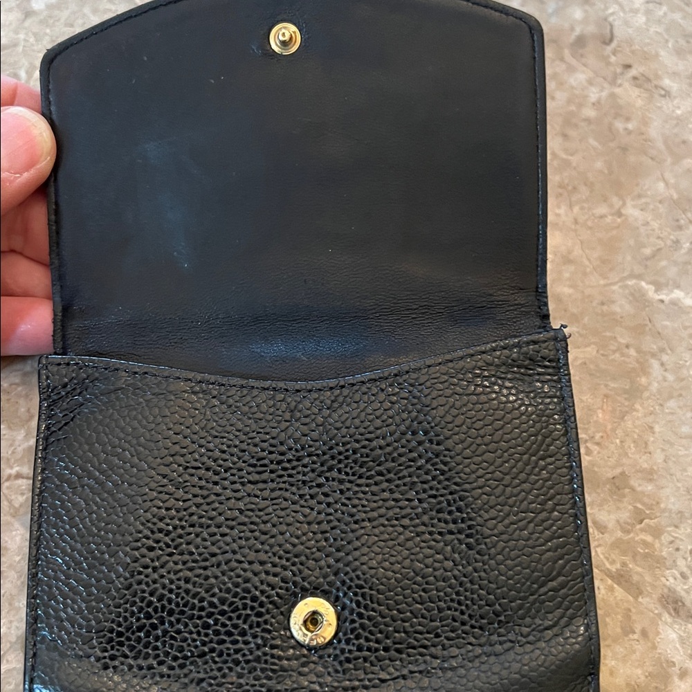 CHANEL Black Textured Leather Wallet GUC see all photos! - Picture 10 of 16